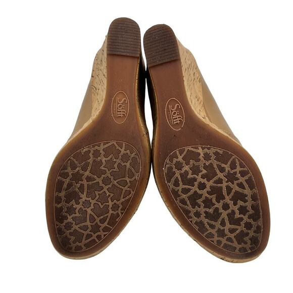 Sofft Women's Olwen Peep Toe Wedges Light Tan Leather Size 8M - Picture 6 of 12
